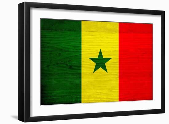 Senegal Flag Design with Wood Patterning - Flags of the World Series-Philippe Hugonnard-Framed Art Print