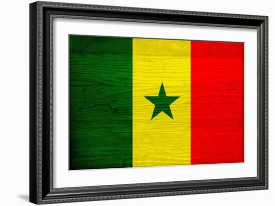 Senegal Flag Design with Wood Patterning - Flags of the World Series-Philippe Hugonnard-Framed Art Print