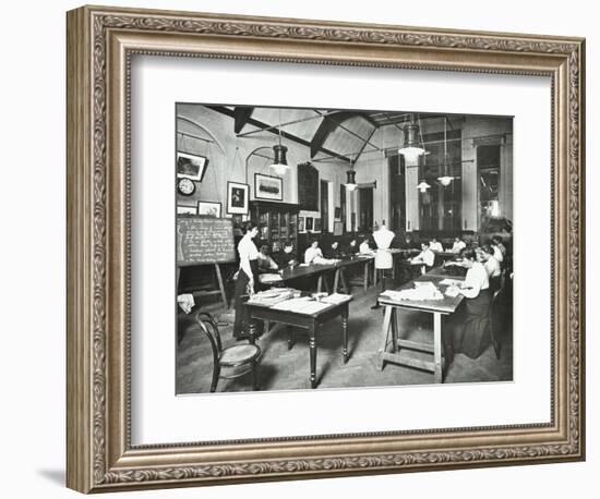 Senior Dressmaking Class, Ackmar Road Evening Institute for Women, London, 1914-null-Framed Photographic Print