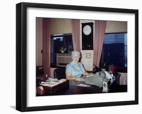 Senior Woman at Work, Ca. 1962.-Kirn Vintage Stock-Framed Photographic Print