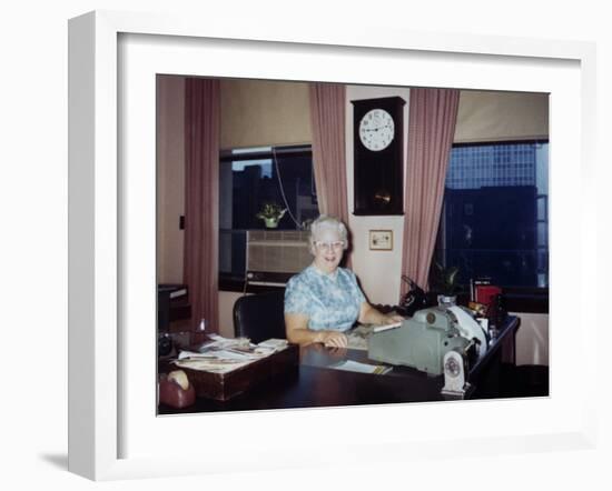 Senior Woman at Work, Ca. 1962.-Kirn Vintage Stock-Framed Photographic Print