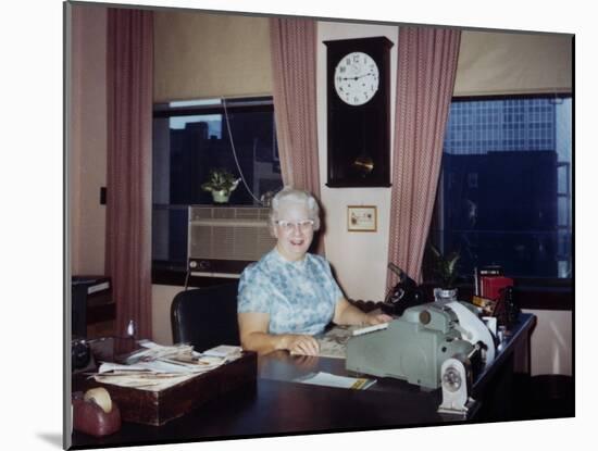 Senior Woman at Work, Ca. 1962.-Kirn Vintage Stock-Mounted Photographic Print