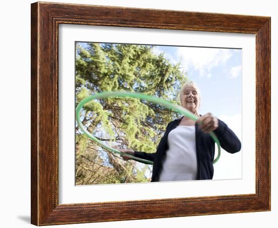 Senior Woman Hula-hooping-Science Photo Library-Framed Photographic Print