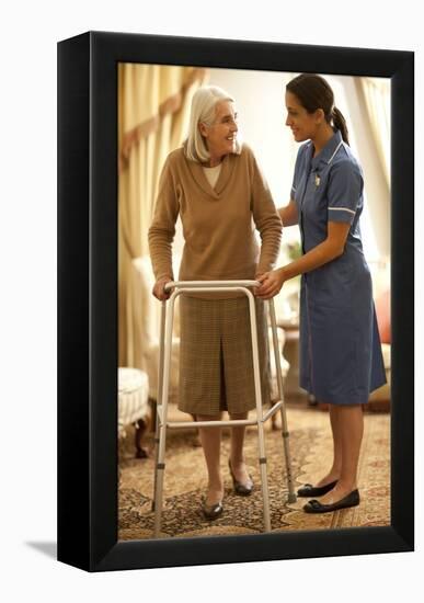 Senior Woman with Walking Frame-Science Photo Library-Framed Premier Image Canvas