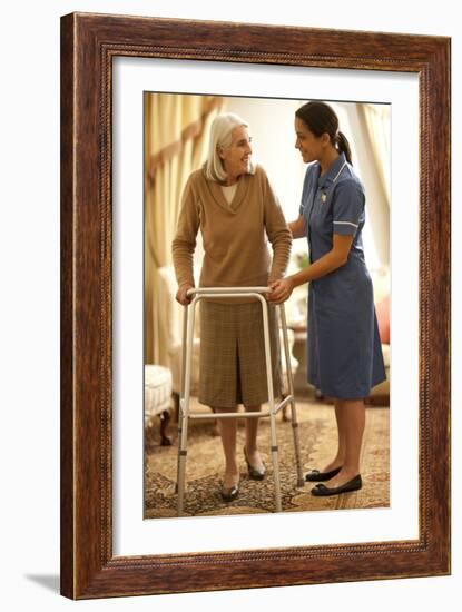 Senior Woman with Walking Frame-Science Photo Library-Framed Photographic Print