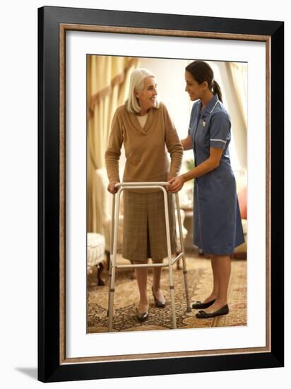 Senior Woman with Walking Frame-Science Photo Library-Framed Photographic Print