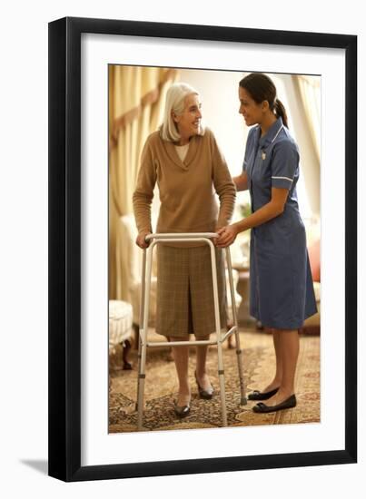 Senior Woman with Walking Frame-Science Photo Library-Framed Photographic Print