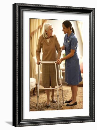 Senior Woman with Walking Frame-Science Photo Library-Framed Photographic Print