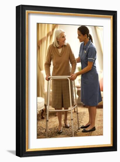 Senior Woman with Walking Frame-Science Photo Library-Framed Photographic Print