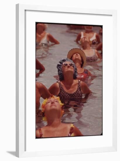 Senior Women in Exercises at Century Village Retirement Community, Florida, 1970s-null-Framed Photo