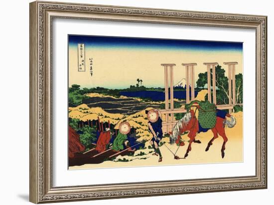 Senju in the Musachi Province, c.1830-Katsushika Hokusai-Framed Giclee Print