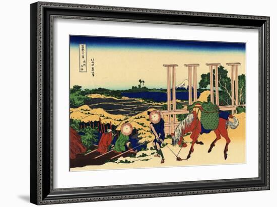 Senju in the Musachi Province, c.1830-Katsushika Hokusai-Framed Giclee Print