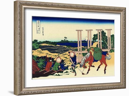 Senju, Musashi Province, (From a Series 36 Views of Mount Fuj), 1830-1833-Katsushika Hokusai-Framed Giclee Print