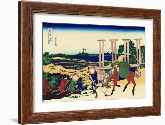 Senju, Musashi Province, (From a Series 36 Views of Mount Fuj), 1830-1833-Katsushika Hokusai-Framed Giclee Print