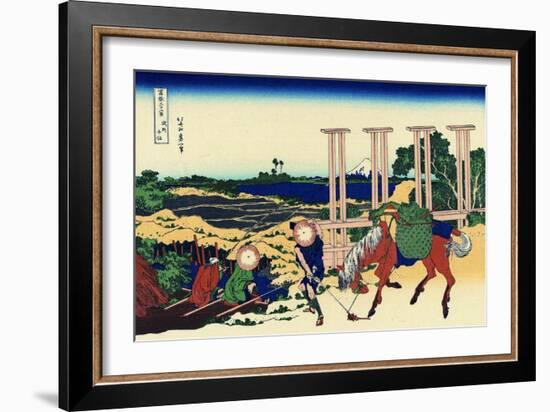 Senju, Musashi Province, (From a Series 36 Views of Mount Fuj), 1830-1833-Katsushika Hokusai-Framed Giclee Print