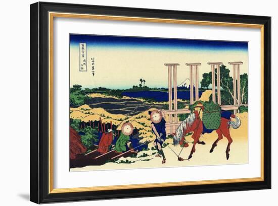 Senju, Musashi Province, (From a Series 36 Views of Mount Fuj), 1830-1833-Katsushika Hokusai-Framed Giclee Print