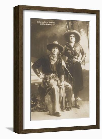 Senorita Bella Melencia and her Cowboy-null-Framed Giclee Print