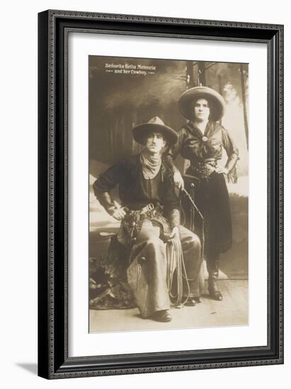 Senorita Bella Melencia and her Cowboy-null-Framed Giclee Print