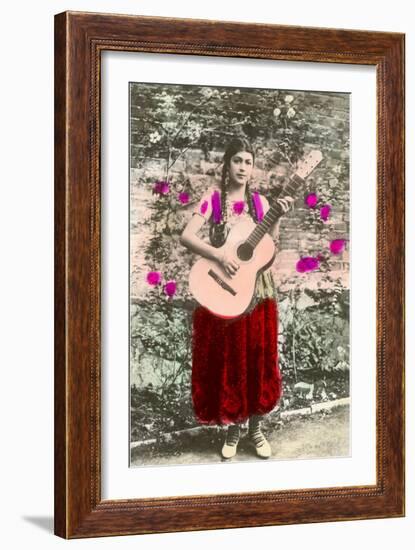 Senorita with Guitar-null-Framed Art Print