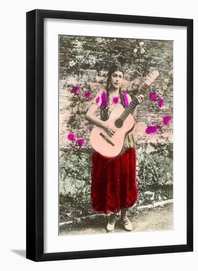 Senorita with Guitar-null-Framed Art Print