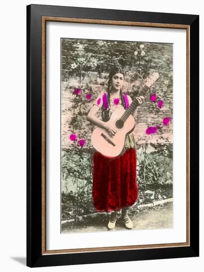 Senorita with Guitar-null-Framed Art Print