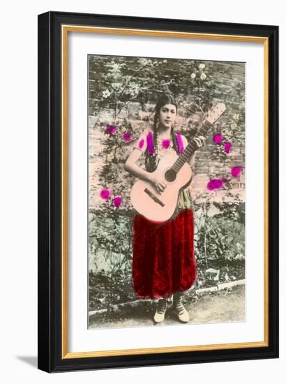 Senorita with Guitar-null-Framed Art Print