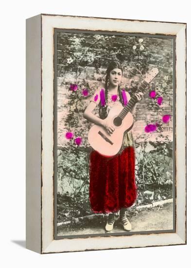 Senorita with Guitar-null-Framed Stretched Canvas