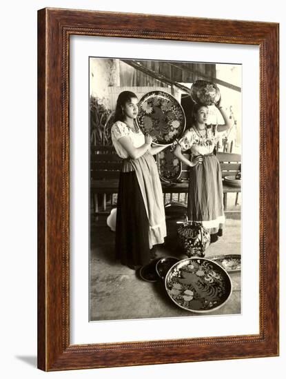 Senoritas Displaying Pottery-null-Framed Art Print