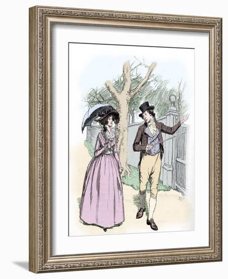 'Sense and Sensibility' by Jane Austen-Hugh Thomson-Framed Giclee Print