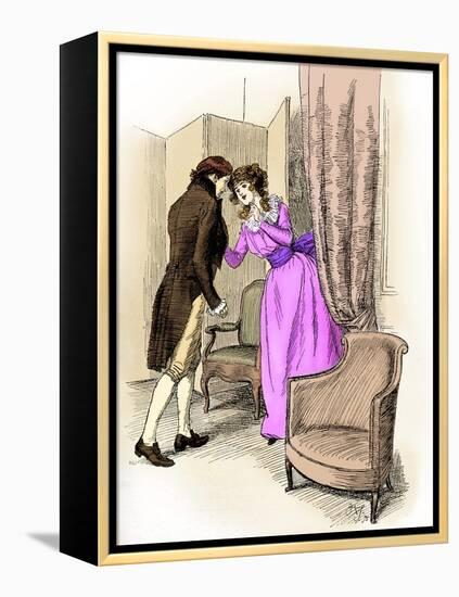 'Sense and Sensibility' by Jane Austen-Hugh Thomson-Framed Premier Image Canvas