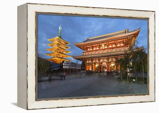 Senso-Ji, an Ancient Buddhist Temple, at Night, Asakusa, Tokyo, Japan, Asia-Stuart Black-Framed Premier Image Canvas