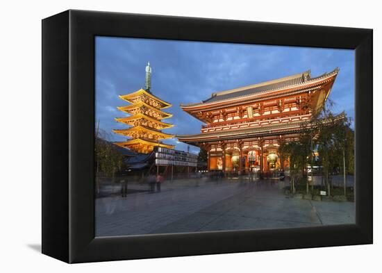 Senso-Ji, an Ancient Buddhist Temple, at Night, Asakusa, Tokyo, Japan, Asia-Stuart Black-Framed Premier Image Canvas