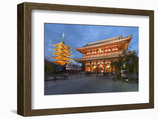 Senso-Ji, an Ancient Buddhist Temple, at Night, Asakusa, Tokyo, Japan, Asia-Stuart Black-Framed Photographic Print