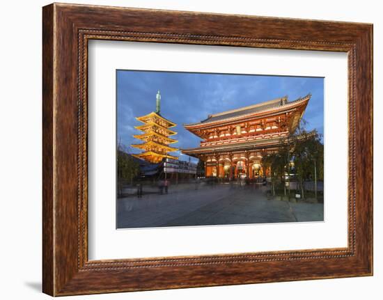 Senso-Ji, an Ancient Buddhist Temple, at Night, Asakusa, Tokyo, Japan, Asia-Stuart Black-Framed Photographic Print