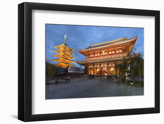 Senso-Ji, an Ancient Buddhist Temple, at Night, Asakusa, Tokyo, Japan, Asia-Stuart Black-Framed Photographic Print