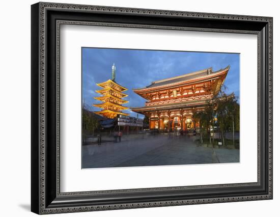 Senso-Ji, an Ancient Buddhist Temple, at Night, Asakusa, Tokyo, Japan, Asia-Stuart Black-Framed Photographic Print