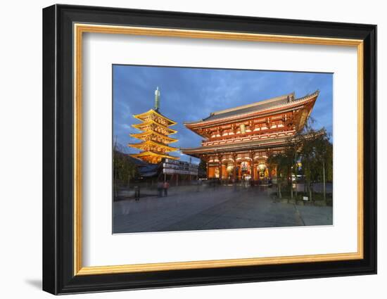 Senso-Ji, an Ancient Buddhist Temple, at Night, Asakusa, Tokyo, Japan, Asia-Stuart Black-Framed Photographic Print