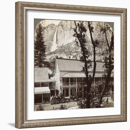 Sentinel Hotel, Looking North across the Valley to Yosemite Falls, California, USA, 1902-Underwood & Underwood-Framed Photographic Print