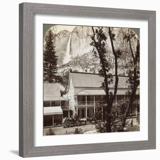 Sentinel Hotel, Looking North across the Valley to Yosemite Falls, California, USA, 1902-Underwood & Underwood-Framed Photographic Print