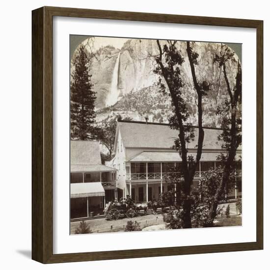 Sentinel Hotel, Looking North across the Valley to Yosemite Falls, California, USA, 1902-Underwood & Underwood-Framed Photographic Print