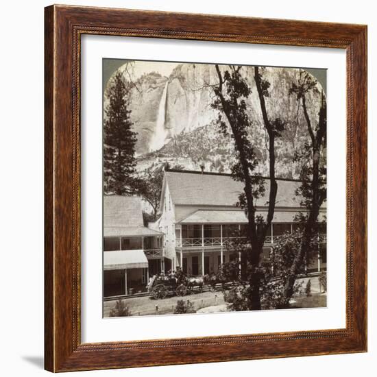 Sentinel Hotel, Looking North across the Valley to Yosemite Falls, California, USA, 1902-Underwood & Underwood-Framed Photographic Print