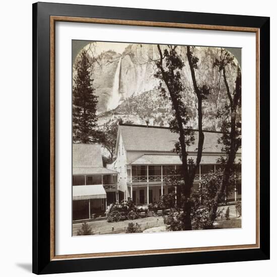 Sentinel Hotel, Looking North across the Valley to Yosemite Falls, California, USA, 1902-Underwood & Underwood-Framed Photographic Print