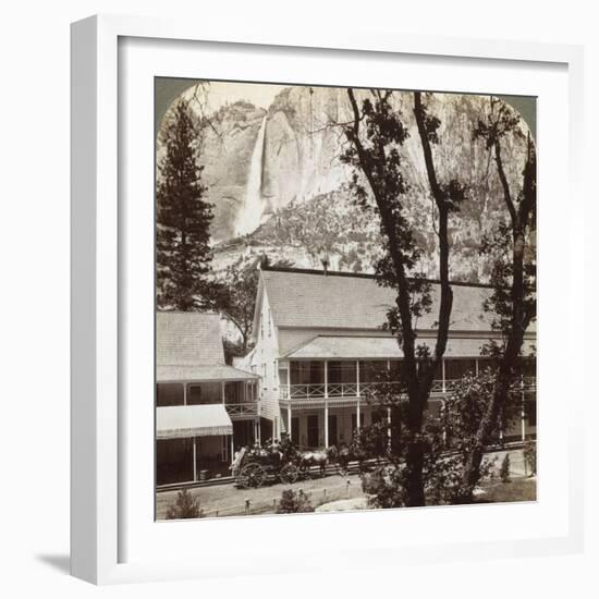 Sentinel Hotel, Looking North across the Valley to Yosemite Falls, California, USA, 1902-Underwood & Underwood-Framed Photographic Print