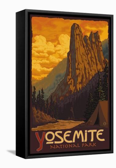 Sentinel, Yosemite National Park, California-Lantern Press-Framed Stretched Canvas