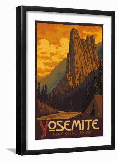 Sentinel, Yosemite National Park, California-Lantern Press-Framed Art Print