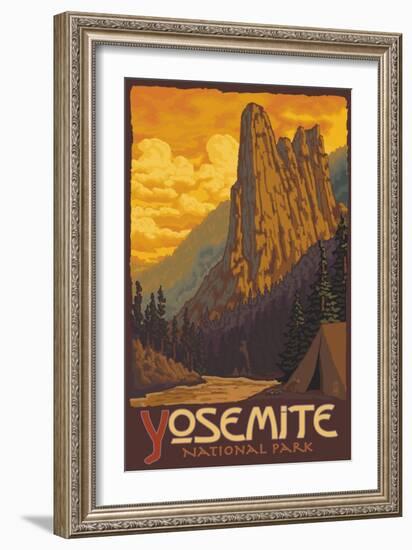 Sentinel, Yosemite National Park, California-Lantern Press-Framed Art Print