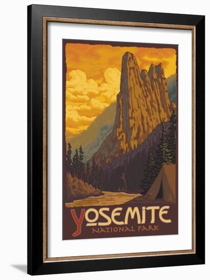 Sentinel, Yosemite National Park, California-Lantern Press-Framed Art Print