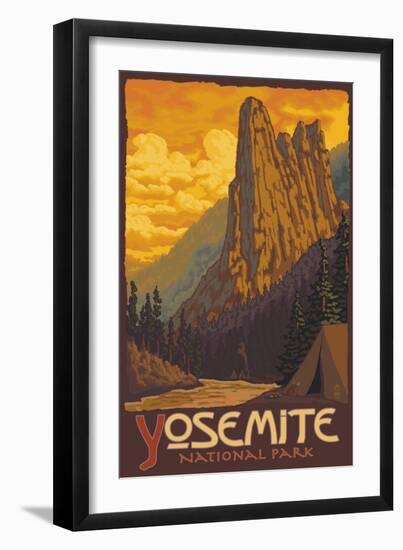 Sentinel, Yosemite National Park, California-Lantern Press-Framed Art Print