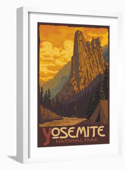 Sentinel, Yosemite National Park, California-Lantern Press-Framed Art Print