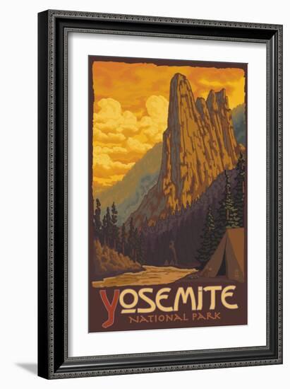 Sentinel, Yosemite National Park, California-Lantern Press-Framed Art Print